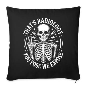 Motif de radiologie du squelette - Housse de coussin décorative 45 x 45 cm - noir - Devant