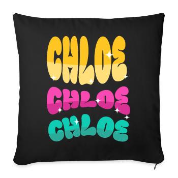 Chloe Girl First Name - Sofa pillowcase 17,3'' x 17,3'' (45 x 45 cm) - black - Front