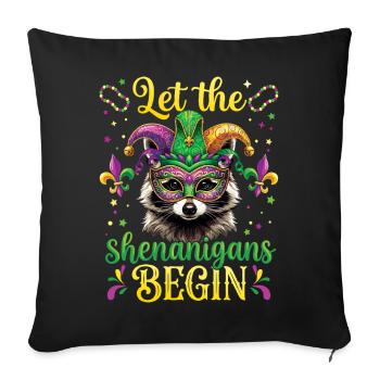 Pitreries Ratons laveurs drôles Mardi Gras - Housse de coussin décorative 45 x 45 cm - noir - Devant