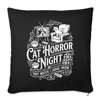 Cat Horror Night - Sofa pillowcase 17,3'' x 17,3'' (45 x 45 cm) - black - Front