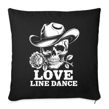 Skull Cowboy Love Line Dance - Sofa pillowcase 17,3'' x 17,3'' (45 x 45 cm) - black - Front