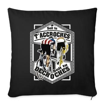 Accroches ou Décroches Cyclisme - Housse de coussin décorative 45 x 45 cm - noir - Devant