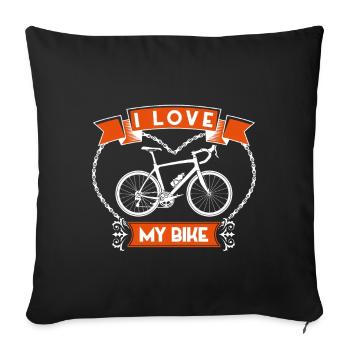 I Love My Bike Vintage Banner - Sofa pillowcase 17,3'' x 17,3'' (45 x 45 cm) - black - Front
