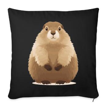 cute cuddly groundhog - Sofa pillowcase 17,3'' x 17,3'' (45 x 45 cm) - black - Front
