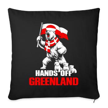 Polar bear and Greenland flag - Sofa pillowcase 17,3'' x 17,3'' (45 x 45 cm) - black - Front