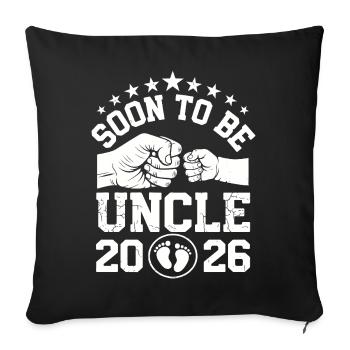 Annonce du nouveau bébé bientôt de l’oncle 2026 - Housse de coussin décorative 45 x 45 cm - noir - Devant