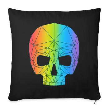 Skull in color - Sofa pillowcase 17,3'' x 17,3'' (45 x 45 cm) - black - Front