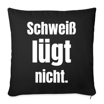 La sueur ne ment pas. - Housse de coussin décorative 45 x 45 cm - noir - Devant