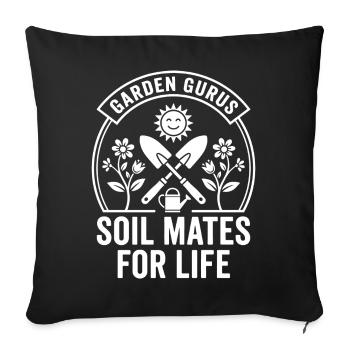 Garten Gurus Erde fürs Leben - Sofakissenbezug 45 x 45 cm - Schwarz - Vorne