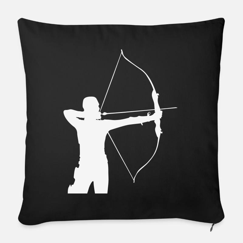 Bogenschütze Silhouette - Sofakissenbezug 45 x 45 cm - Schwarz
