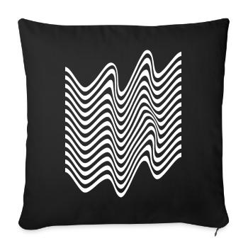 Wavy Monochrome Stripes - Sofa pillowcase 17,3'' x 17,3'' (45 x 45 cm) - black - Front