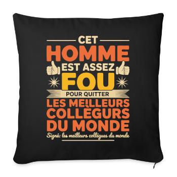 Departure Co-worker New Job Retirement - Sofa pillowcase 17,3'' x 17,3'' (45 x 45 cm) - black - Front