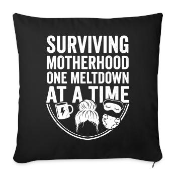 Pouvoir maternel : Crises surmontées - Housse de coussin décorative 45 x 45 cm - noir - Devant
