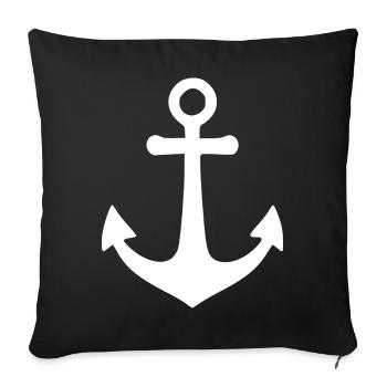 Maritime Anchor North Sea Baltic Sea Sailor Gift - Sofa pillowcase 17,3'' x 17,3'' (45 x 45 cm) - black - Front