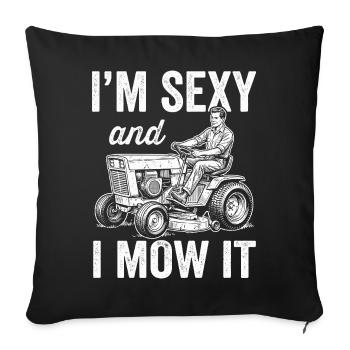 Chemise humoristique pour hommes à tondeuses à gazon - Housse de coussin décorative 45 x 45 cm - noir - Devant