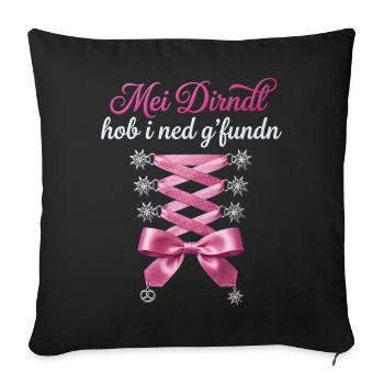 Trachtenshirt Damen Trachten T-Shirt Dirndl Outfit - Sofa pillowcase 17,3'' x 17,3'' (45 x 45 cm) - black - Front