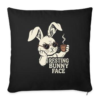 Grumpy Bunny Kaffee - Morgen Hase - Sofakissenbezug 45 x 45 cm - Schwarz - Vorne