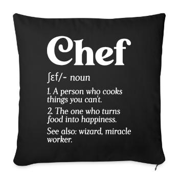 Funny Chef Definition Head Chef Baker Restaurant C - Sofa pillowcase 17,3'' x 17,3'' (45 x 45 cm) - black - Front
