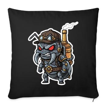 Hummelkaiser, Dampfpunk-Zepter und Gold - Sofakissenbezug 45 x 45 cm - Schwarz - Vorne
