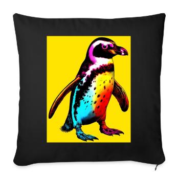 pingouin - Housse de coussin décorative 45 x 45 cm - noir - Devant
