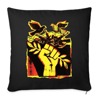 Pacifistes Paix Paix - Housse de coussin décorative 45 x 45 cm - noir - Devant
