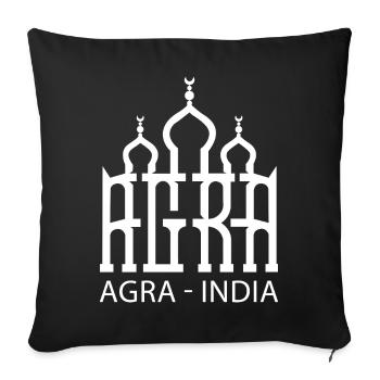 Agra India Bharat Tour Touristen Inder Urlaub - Sofakissenbezug 45 x 45 cm - Schwarz - Vorne