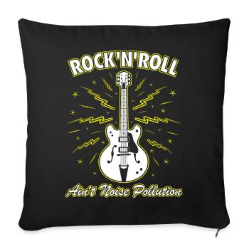 Rock 'N' Roll Ain't Noise Pollution Guitar - Sofa pillowcase 17,3'' x 17,3'' (45 x 45 cm) - black - Front