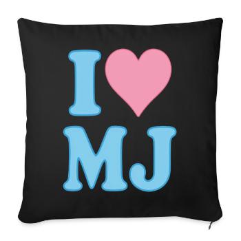 J’adore les cœurs pastel mignons - Housse de coussin décorative 45 x 45 cm - noir - Devant