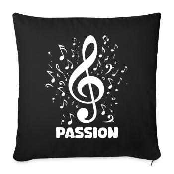 PASSION clef music design - Sofa pillowcase 17,3'' x 17,3'' (45 x 45 cm) - black - Front