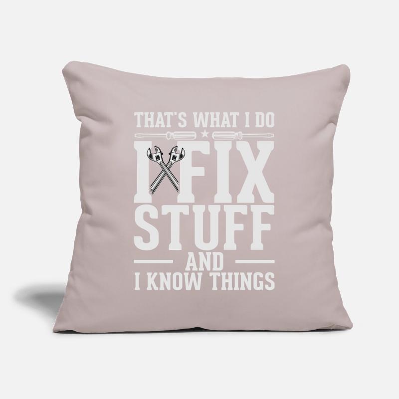 Fix Stuff and Know Things Sofa pillowcase 17,3'' x 17,3'' (45 x 45 cm)
