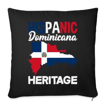 Drapeau de la République dominicaine Dom Rep Pride - Housse de coussin décorative 45 x 45 cm - noir - Devant