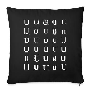Motif de mosaïque de police U - Housse de coussin décorative 45 x 45 cm - noir - Devant