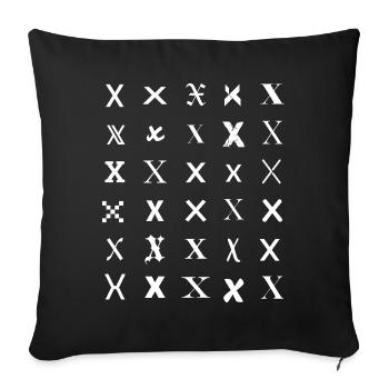 Typography Monogram X Pattern - Sofa pillowcase 17,3'' x 17,3'' (45 x 45 cm) - black - Front