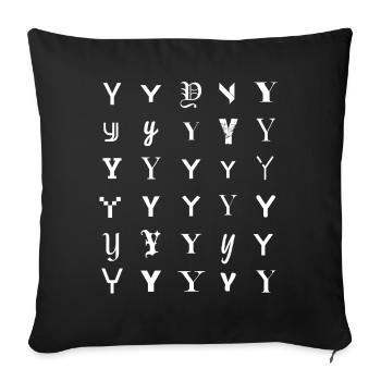 Typography Y monogram letter mosaic design - Sofa pillowcase 17,3'' x 17,3'' (45 x 45 cm) - black - Front