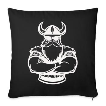 Kraft viking à bras croisés - Housse de coussin décorative 45 x 45 cm - noir - Devant