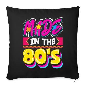 Retro Back to the 80s Vintage Design - Sofa pillowcase 17,3'' x 17,3'' (45 x 45 cm) - black - Front