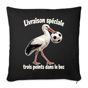 Colmar Cigogne Foot - Sofakissenbezug 45 x 45 cm - Schwarz - Vorne