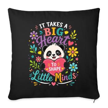 Big Heart Little Minds - Panda Teacher Educator - Sofa pillowcase 17,3'' x 17,3'' (45 x 45 cm) - black - Front