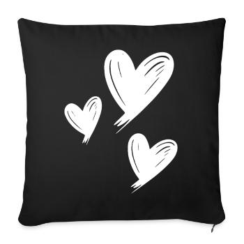 Cœur - Housse de coussin décorative 45 x 45 cm - noir - Devant