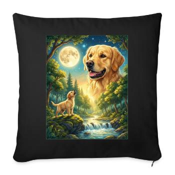 Howling to the Moon Meme Animal Dog Labrador - Sofa pillowcase 17,3'' x 17,3'' (45 x 45 cm) - black - Front