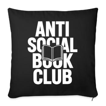 Anti Social Book Club - Sofa pillowcase 17,3'' x 17,3'' (45 x 45 cm) - black - Front