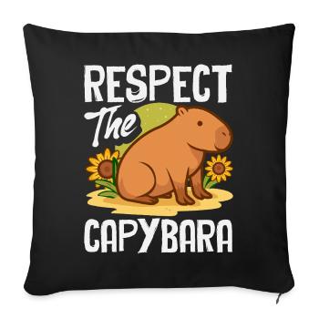 La vie est meilleure avec les capybaras - Mignon rongeur - Housse de coussin décorative 45 x 45 cm - noir - Devant