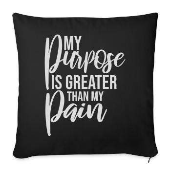 Mon but est plus grand que ma douleur, ce qui signifie le logo des guillemets - Housse de coussin décorative 45 x 45 cm - noir - Devant