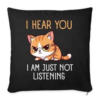Funny Cat Mom Gift for Crazy Cat Lady - Sofa pillowcase 17,3'' x 17,3'' (45 x 45 cm) - black - Front