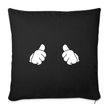 Daumen thumbs - Sofakissenbezug 45 x 45 cm - Schwarz - Vorne