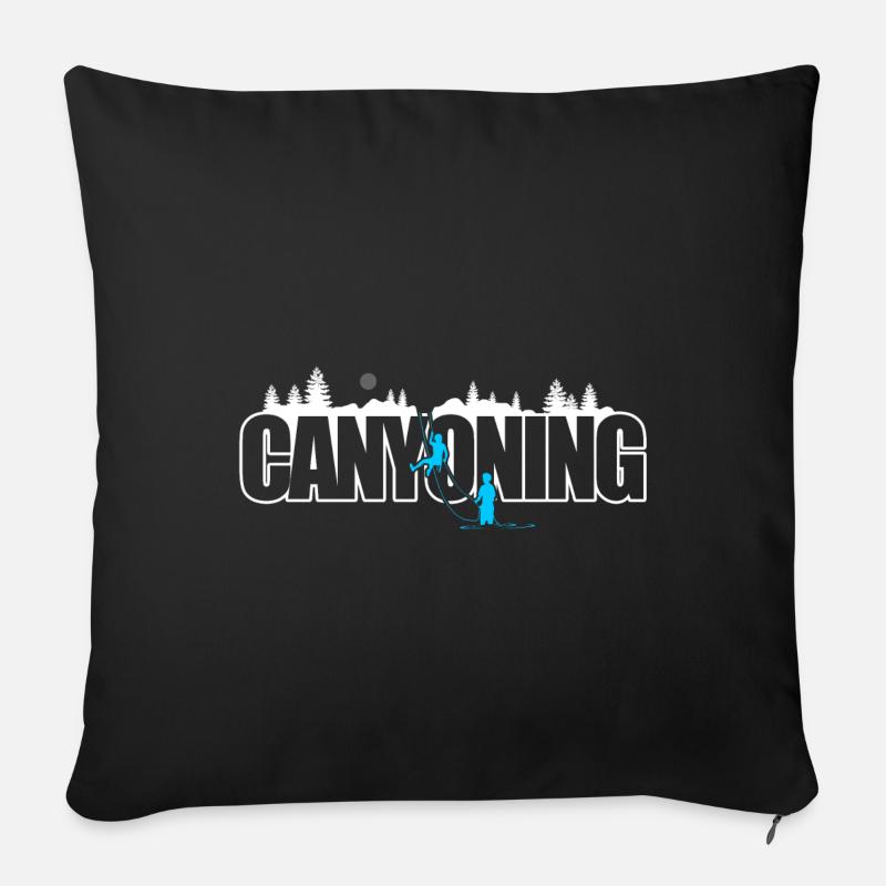 CANYONING Bergsteigen Klettern Wandern - Sofakissenbezug 45 x 45 cm - Schwarz