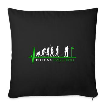 Golf Evolution Golfspieler Putten - Sofakissenbezug 45 x 45 cm - Schwarz - Vorne