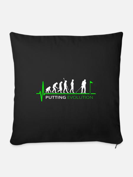 Golf Evolution Golfspieler Putten - Sofakissenbezug 45 x 45 cm - Schwarz