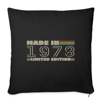 Cadeau d'anniversaire 1978 vintage 1978 né en 1978 - Housse de coussin décorative 45 x 45 cm - noir - Devant