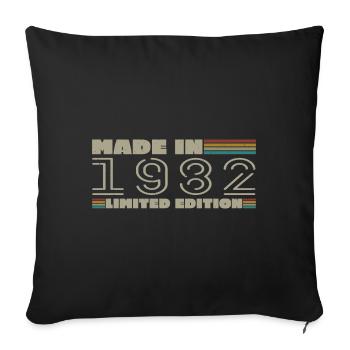 Jahrgang 1982 1982 Jahrgang 1982 Geburtstagsgeschenk - Sofakissenbezug 45 x 45 cm - Schwarz - Vorne